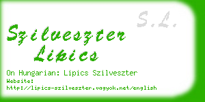 szilveszter lipics business card